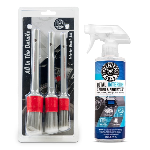 Juego de cepillos para decoración de interiores y limpiador total para interiores, 473 ml
