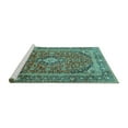 thumbnail image 2 of Ahgly Company Machine Washable Indoor Rectangle Persian Turquoise Blue Traditional Area Rugs, 7' x 9', 2 of 4