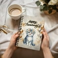 thumbnail image 3 of Happy Anniversary Scottish Fold Celebrates Wedding Love Family Party Spiral Bound Journal Cat Lover Kitten Owner Gifts 5x7in Spiral Notebook - 01015, 3 of 5