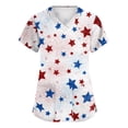 thumbnail image 2 of KDDYLITQ 250 Anniversary Usa Shirts for Women Vintage National Flag Print Short Sleeve Blouses Summer Printed 4th Of July Tops American Flag 2026 V Neck Tees White XL, 2 of 6