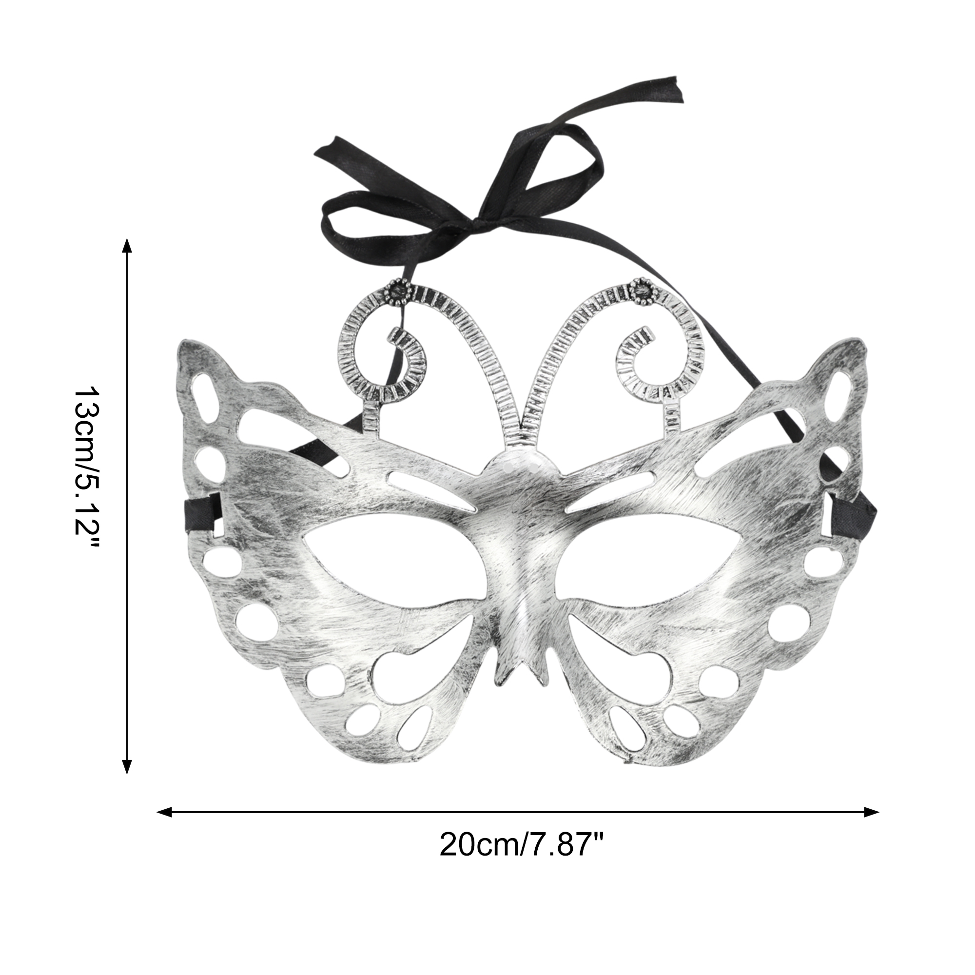 Unique Bargains Elegant Half Face Party Mask 1 Pcs Silver Pattern 3