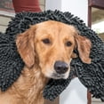 thumbnail image 2 of Furhaven Pet Dog Mat - Muddy Paws Absorbent Chenille Shammy Bath Towel and Food Mat Rug for Dogs and Cats, Charcoal (Gray), Medium, 2 of 8