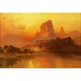 thumbnail image 2 of Thomas Moran 18x14 Black Ornate Wood Framed Double Matted Museum Art Print Titled - The Golden Hour (1875), 2 of 5