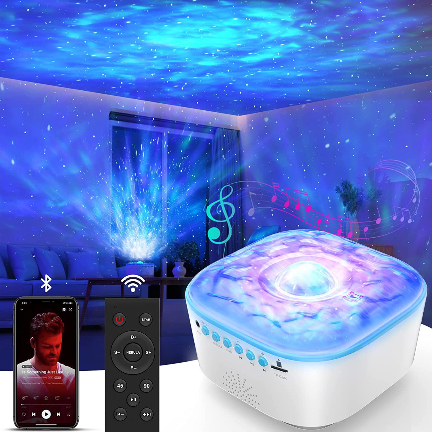 Verdorie Gevoelig voor lineair Star Projector Galaxy Light - Star Night Light Projector with Remote  Control, Timer, Built-in Speaker, Led Light Projector 8 Lighting for Kids  Baby Adults Bedroom/Room Decor/Ceiling/Gift (White) - Walmart.com
