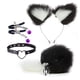 thumbnail image 1 of sexuales sm metal sexy traje cola de zorro cuatro piezas plata pequeña cola negra punta blanca + oreja blanca punta negra + negro a menudo clip de campana Ziling + cuero negro cuero clásico Zefei Wu 1327537357490, 1 of 1