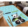 thumbnail image 4 of Cute Panda Rug, Printed Rug, Bathroom Rug, Step Rug, Blue Rug, Cute Rug, Panda Rugs, Kids Rug, Gift For Him, Nursery Rug, Boy Room Rug, 1.7'x2.3' - 50x70 cm, 4 of 8