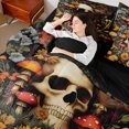 thumbnail image 4 of Castle Fairy Teens Gothic Skull Bedding Comforter Set 7pcs,Botanical Mushroom Flowers Queen Bedding Sets Super Cozy,Vintage Aesthetic Queen Sheet Sets,Breathable Home Decor,Reversible, 4 of 8