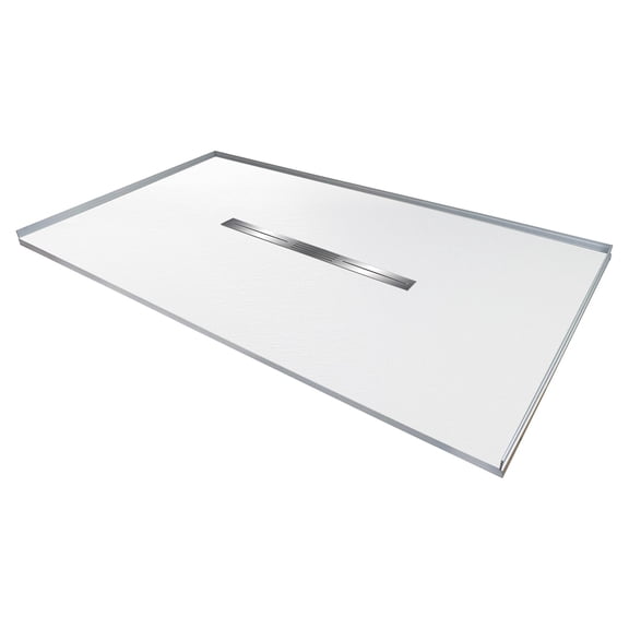Transolid Trimslate 60-in x 48-in Zero Threshold Shower Base with Center Drain, White