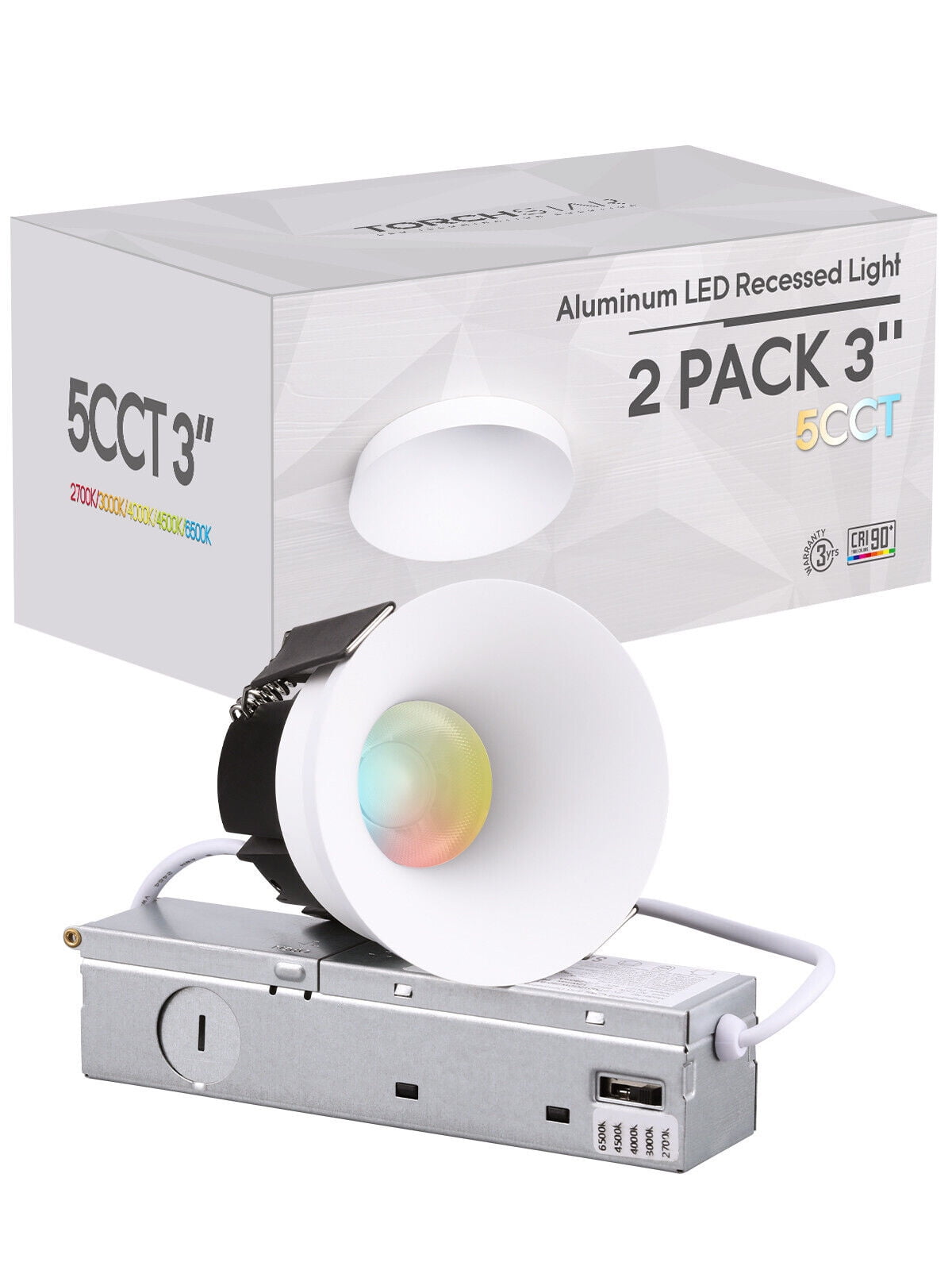 LUXRITE 4 Inch LED Recessed Lights - 5 Color Temperatures, Dimmable, Wet Rated (4 Pack)