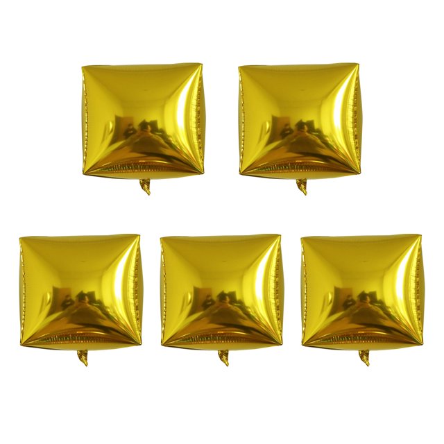 CSChome Balloon Inflatable 4D Cube Party Balloons – 5Pcs 24 Inch Bright Color Aluminum Film Festival Decoration