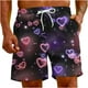 thumbnail image 2 of Puntoco Pantalones Cortos De Playa Para El Día De San Valentín Para Hombre, Pantalones Cortos Estampados Con Bolsillo Con Cordón, Negro Xxxxl,Pantalones Cortos Hombre, 2 of 5