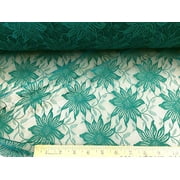 Fabric Stable Mesh Lace Dark Teal Floral LC307