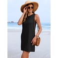 thumbnail image 4 of ANRABESS Swimsuit Coverup for Women Beach Cover Up 2026 Summer Dresses Loose Eyelet Sleeveless Bathing Suit Cover Ups for Swimwear Vacation Sundresses Tank Dresses Black M, 4 of 9