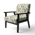 thumbnail image 3 of Designart "White And Beige Minimalist Floral Bedding I" Upholstered Floral Accent Chair and Cottage Arm Chair - Multiple Color & Pattern, 3 of 7