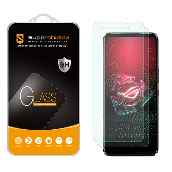 [2-Pack] Supershieldz for Asus Rog Phone 6/ 6 Pro/ 5 / 5s / 5 Pro / 5s Pro / 5 Ultimate Tempered Glass Screen Protector, Anti-Scratch, Anti-Fingerprint, Bubble Free