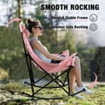 thumbnail image 2 of BOSSIN Portable Oversized Rocking Camping Chair for Adults,Outdoor Folding Chair with Storage Bag & Cup Holder, 2 of 7