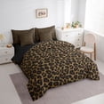 thumbnail image 3 of jejeloiu Rustic Leopard Hide 7-Piece Twin Bedding Sets,Jungle Animal Cheetah Bedding Comforter Set,Black Brown Sheet Sets For Adult,Super Cozy Room Decor Reversible, 3 of 8