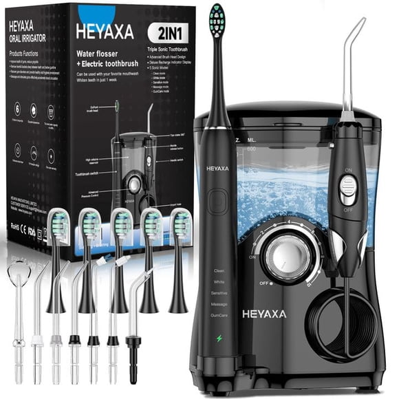 Combinación de hilo dental y cepillo de dientes eléctrico HEYAXA 600 ml
