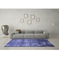 thumbnail image 3 of Ahgly Company Machine Washable Indoor Square Abstract Blue Modern Area Rugs, 5' Square, 3 of 4