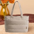 thumbnail image 4 of Bolso Bandolera Acolchado Tote Puffer Con Compartimentos para Mujer (Caqui), 4 of 8