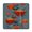Huang-1, variant on Stylized Floral Artwork Orange Teal Design Picnic Blanket Waterproof Outdoor Beach Blanket Hand-held Pad Suitable for Travel, Camping, Beach, Family Gatherings