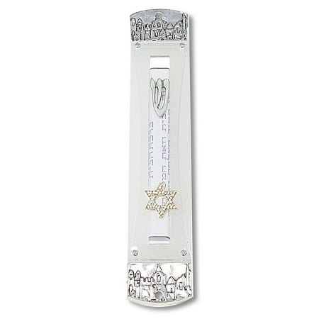 Metal Plastic Silver-Tone See through Mezuzah Case, 8