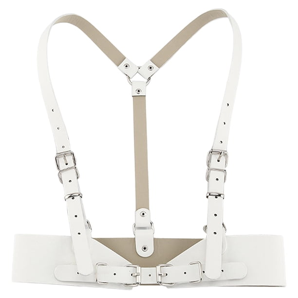 Cinturón de cuero PU Sonducket para mujer Underbust Corset Steampunk Cincher Blanco 66 a 82 cm
