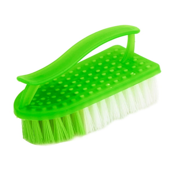 Laundry Home Green Base Plastic Handle Iron Style Clothes Scrub Brush