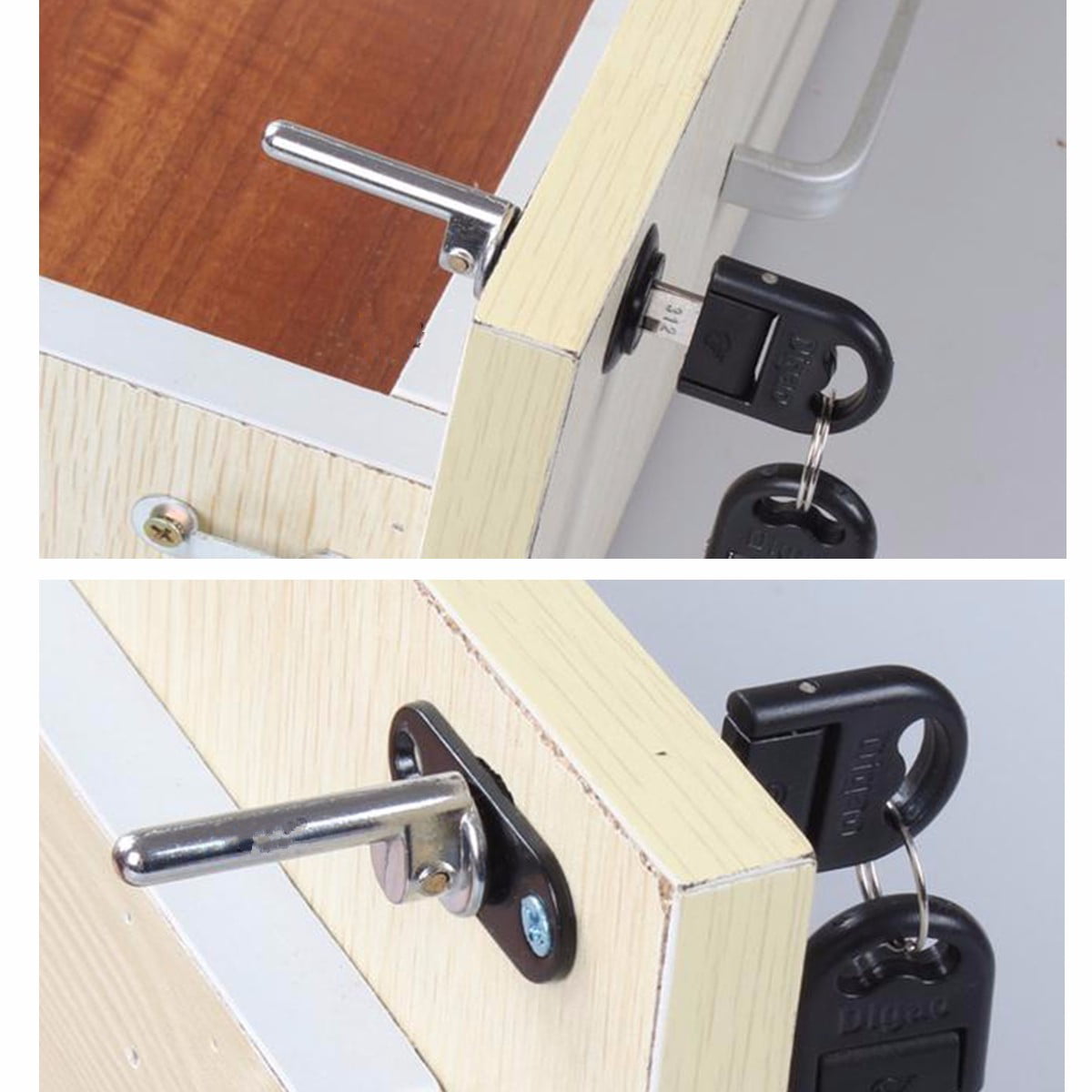 2  New Zinc Alloy Drawer Lock Door Desk File Cabinet Cupboard Pedestal Locker 