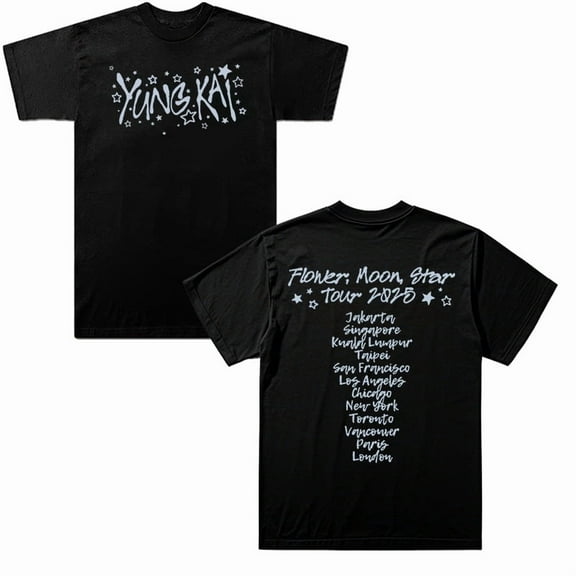 Yung Kai Merch 2025 Flower Moon Star Tour Summer Unisex Short-sleeved T-shirt Fashion Y2K Printed Casual Stylish Design Tee