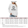 thumbnail image 4 of Sudadera holgada con cuello redondo y estampado de letras para citas elegantes, talla XL, informal, de manga larga, color blanco, 4 of 5