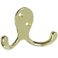 thumbnail image 1 of N830-151 Double Prong Polished Brass Robe Hook, 1 of 1