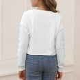 thumbnail image 7 of Xyxonk Girls Long Sleeve Shirts Fall Trendy Shirts Size 10-12 Shirt Cute Kids Crewneck Tshirts Cute Daisy Prints Crop Tops Tween Girls Clothes White 120, 7 of 7