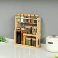 thumbnail image 2 of Basicwise 3-Tier Bamboo Spice Rack with 6 Spice Shaker Bottles, 4 Airtight Jars and 2 Soy Sauce or Olive Oil Dispenser Bottle Perfect for Kitchen Organization, Dining Room Display, and Pantry Storage, 2 of 11