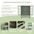 thumbnail image 4 of Buffet Cabinet with Double Glass Doors and Drawer, Modern Wooden Storage Sideboard for Living Room, Dining Room, Hallway Entryway, Green, 4 of 8