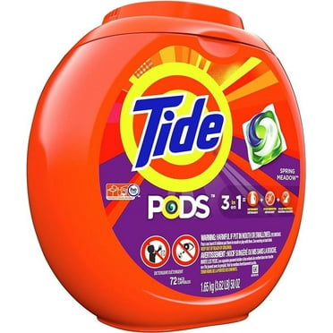 Tide PODS Laundry Detergent Soap PODS, High Efficiency (HE), Spring Meadow Scent, 72 Count