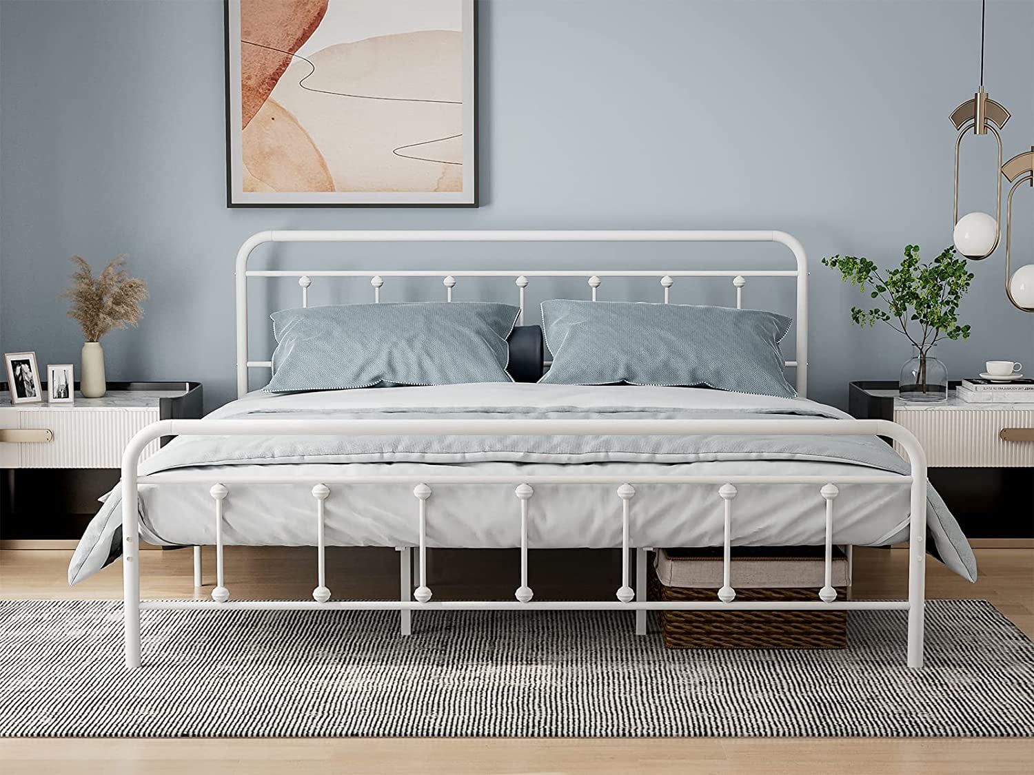 Buy IKIFLY King Size Metal Platform Bed Frame Mattress Foundation