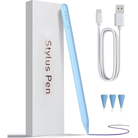 xixishop iPad Apple Pencil 9th&10th Generation, Stylus Pen for, Palm Rejection, Tilt Sensitivity, Compatible with iPad 6/7/8/9/10, iPad Pro 11/12.9/13in, 3/4/5/6, Mini 5/6th (Blue)