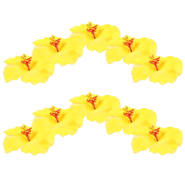 YSNOOWE 10Ud Flores Artificiales Amarillo Tropical Para Casa Y Fiesta