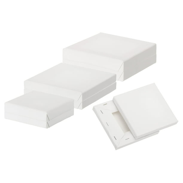 Uxcell Lienzo para Pintar, Paquete de 6 Lienzos en Blanco de 3x3" 4x4" 5x5" para Varios Pinturas