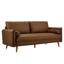 Sofa, Brown, Faux Leather, Living Room Lounge Cafe Lobby Hospitality Restaurant, Modern Contemporary, HB37343
