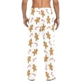 thumbnail image 2 of HPINK-T Christmas Gingerbread Man Print Men's Cotton Pajama Pants Soft Comfy Sleep & Lounge Pants Pjs Bottoms with Pockets, 2 of 7