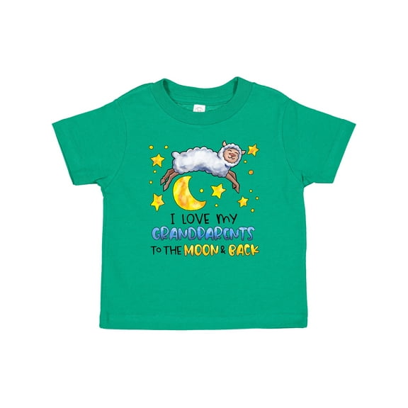 Inktastic I Love My Grandparents to the Moon and Back Cute Sheep Boys or Girls Baby T-Shirt