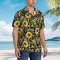 thumbnail image 5 of Balery Sunflowers Print Men's Hawaiian Shirts Short Sleeve Beach Shirt Relaxed Fit Vacation Button Down Shirts-, 5 of 9