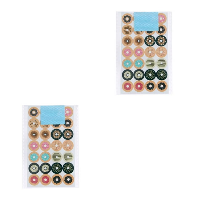 jesticaly 4 Pieces Reinforcement Labels Round Repair Subsidy Lightweight Firm Removable Hole Stickers Set Geometry Pattern Binders Doughnut 2Set