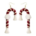 thumbnail image 3 of Pendientes de Tejido Serie Navideña Fringe Papá Noel en Capas Gota Colgante Accesorios de Regalos Joyas Coloridas para Fiestas Vacaciones de Na Bastón rojo Yinane Pendientes Serie Xmas, 3 of 8