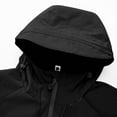 thumbnail image 7 of Brondbend Jacket Waterproof Men Men's Stormcoat Windproof Long Sleeved Hooded Jacket Mountaineering Solid Color Zipper top Loose Fit Outdoor Trendy Hiking Versatile,Black, 7 of 7