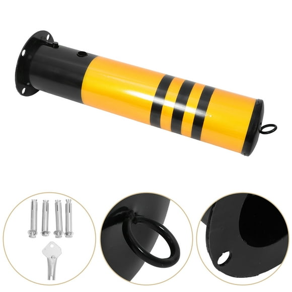 Minkissy 1Set Steel Safety Bollards Post 55Cm High With Locking System For Roadside Barrier