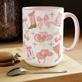 thumbnail image 3 of Coquette Mug Pink Cowgirl Mug Cowgirl Boots Mug Cute Bow Mug Gift For Mom Pink Bow Mug Girly Mug Tea Mug Gift for Cowgirl Mother's day Gift, 3 of 6