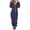 Dark Blue-1, variant on Flannel Plaid Pajamas Women Fleece Fuzzy Sherpa Hooded One Piece Rompers Half Zip Warm Winter Loungewear Sleepwear